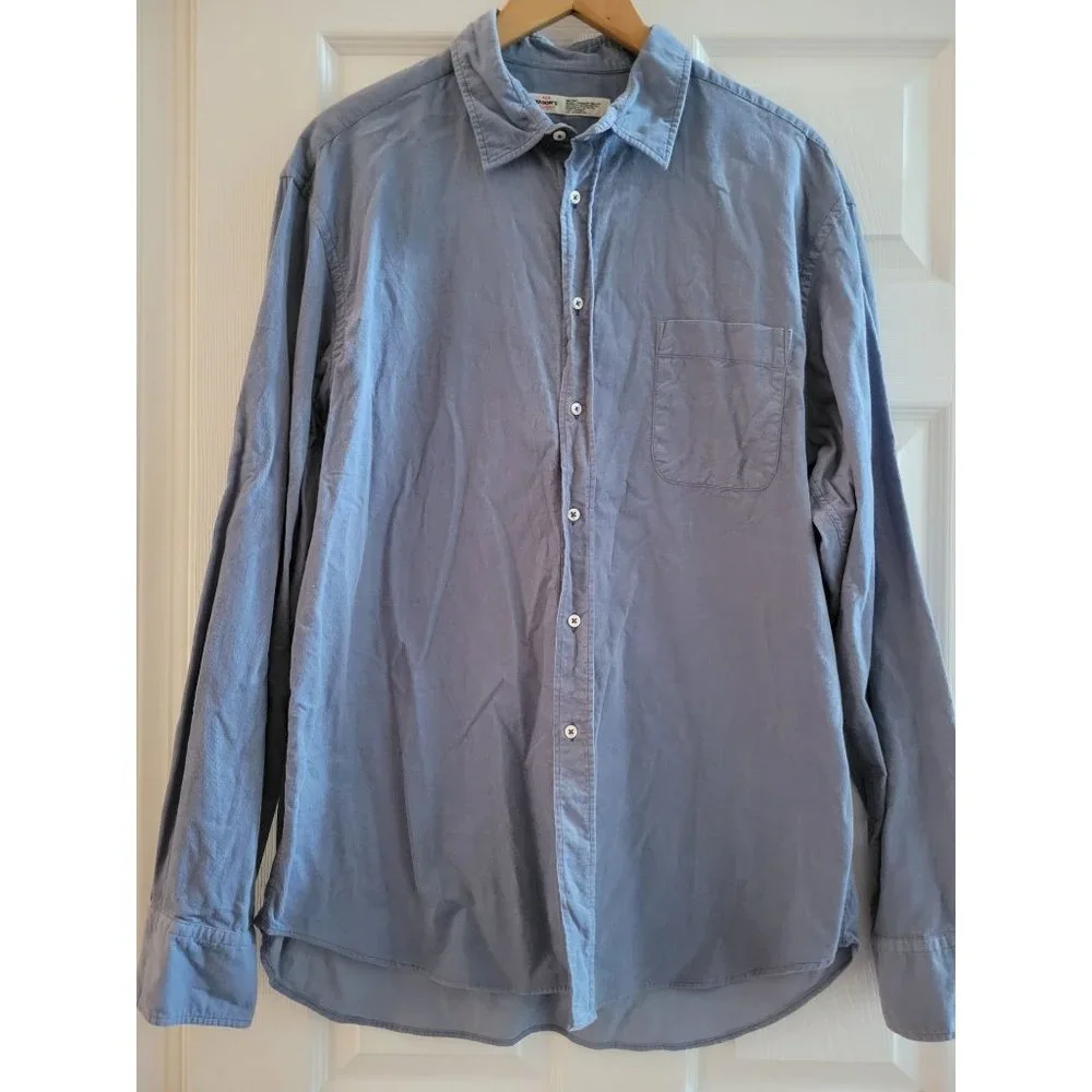 Masons by Massimo Bertelli Mens Icebreaker Blue Corduroy shirt size XL